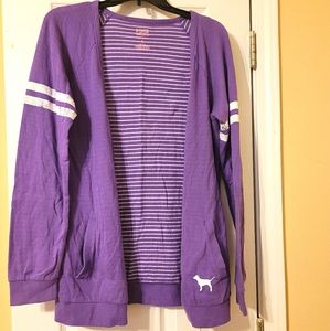 Pink LSU varsity sweater